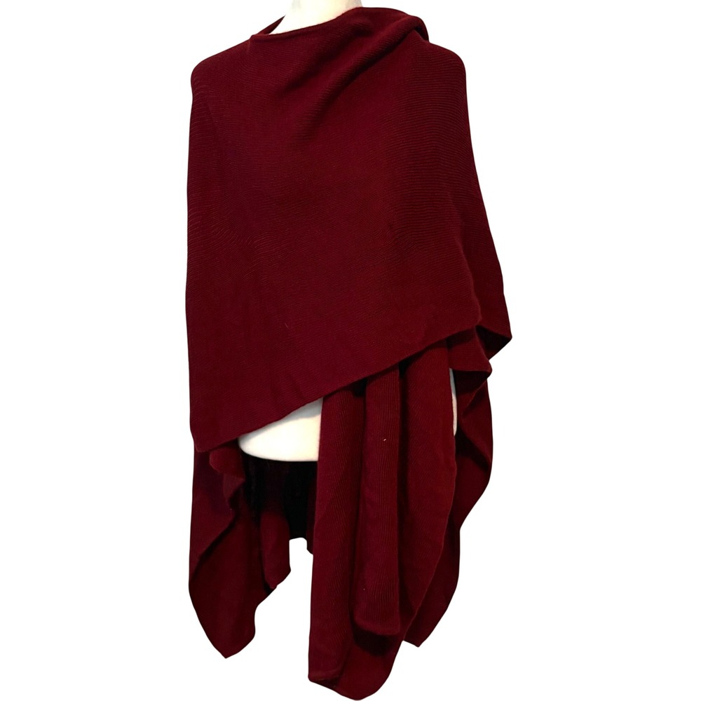 The Winding Road Burgundy Wool Alpaca Shawl in OS